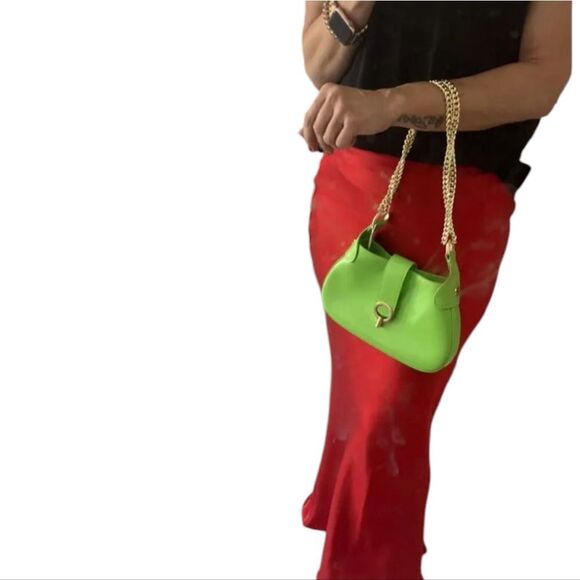 NWT Sandro Sweet Janet Chain Bag Vert Pomme Apple Green - Picture 11 of 13